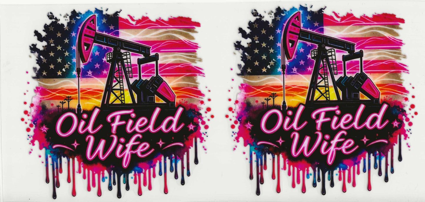 Oilfield 03 - Oil Field Wife (Pumpjack with flag in background)