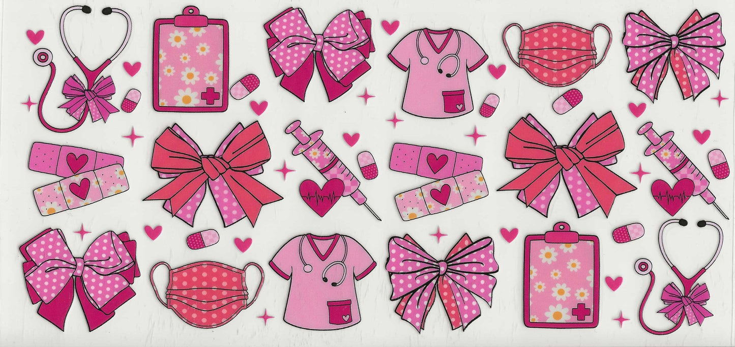 Occupation 46 - Nurse pink clipboard, stethoscope, band-aid (24)