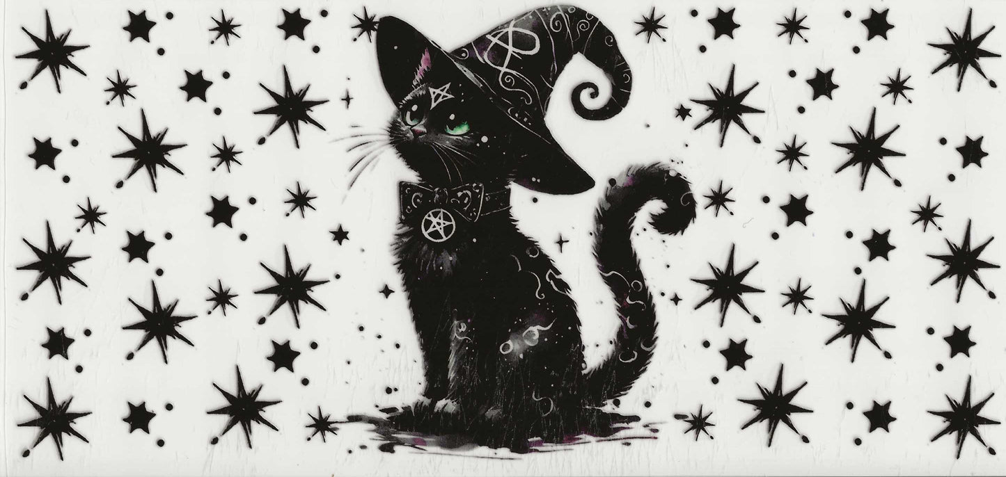 Halloween - (19) Black Cat wearing Witch hat