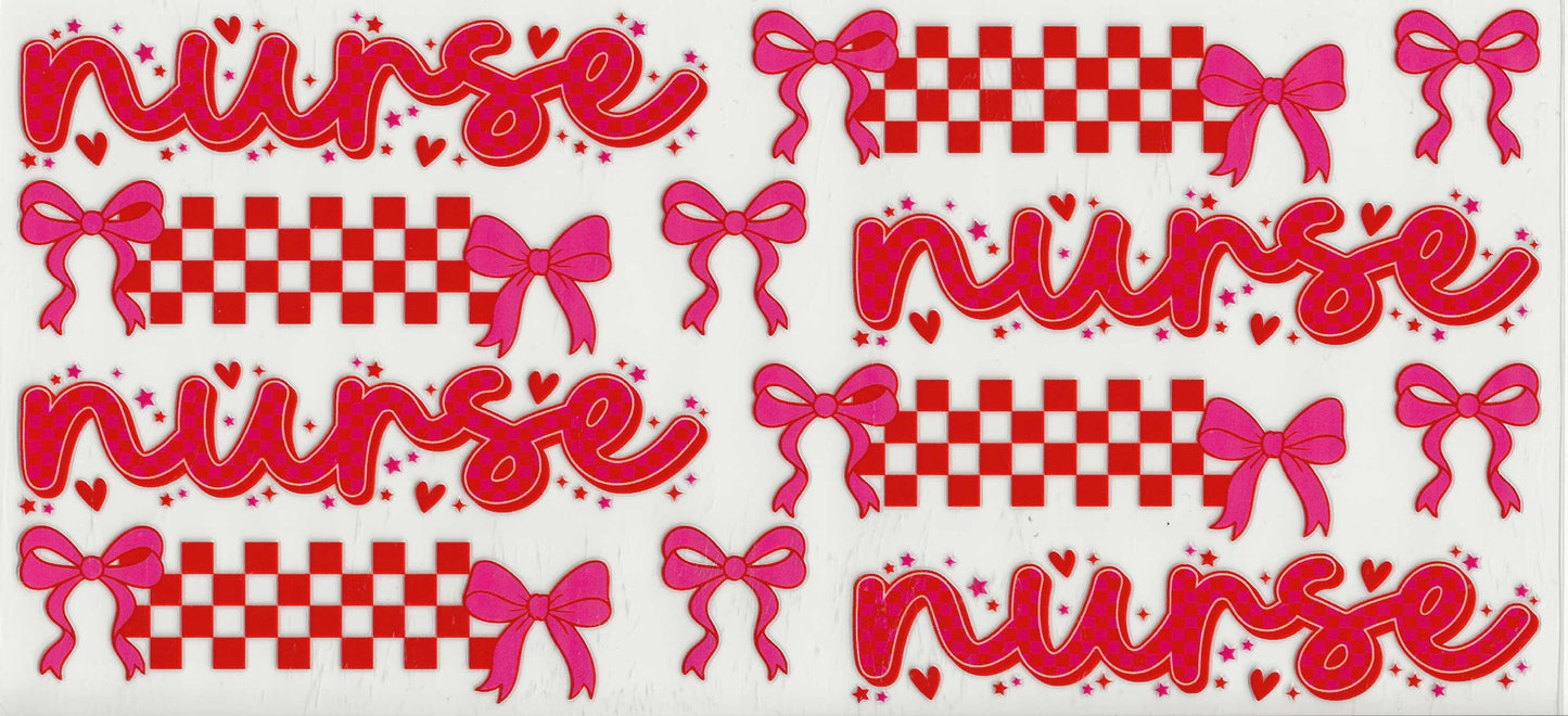 Occupation 46 - Nurse (red letters w/pink bows) (6)