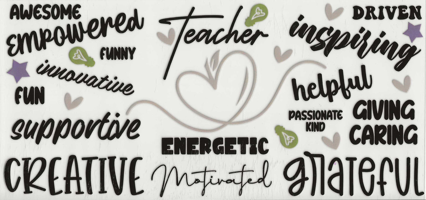 Occupation 53 - Teacher Affirmations with tan apple heart (22)