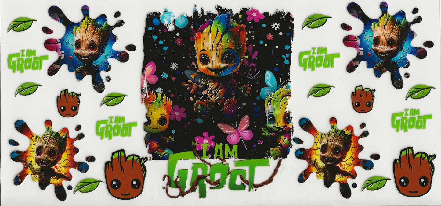 Groot 10 - I AM GROOT in square in middle of wrap
