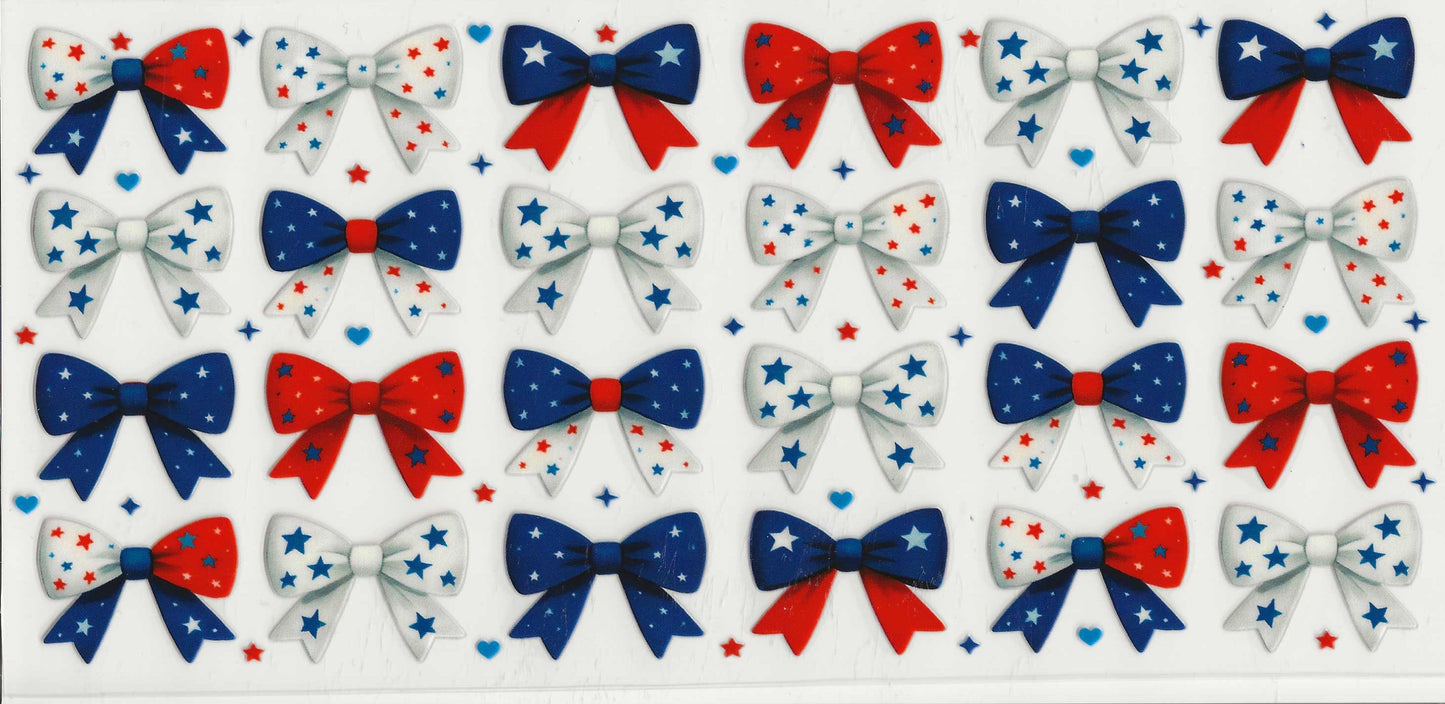 Patriotic 31 - Red, White, Blue bows with more White bows with stars