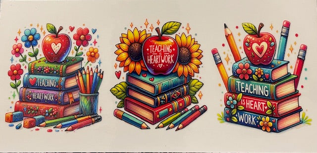 Teacher (red apple on left with heart) - 129