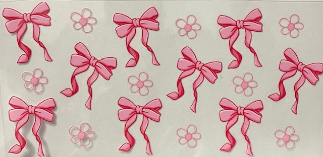 Pink bows with flowers - 076