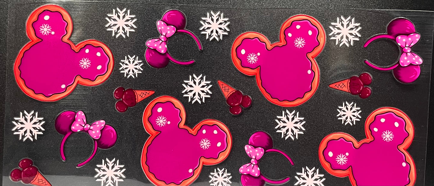 C15 - Hot Pink Mickey Face outlined in Orange