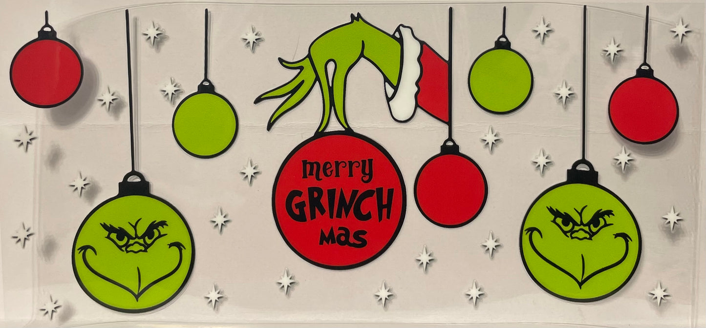 C22 - Merry Grinchmas Red and Lime Green Ornaments
