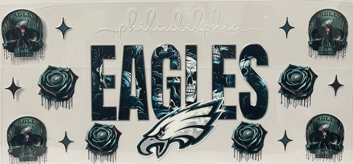 NFL14 - Eagles small roses/skulls