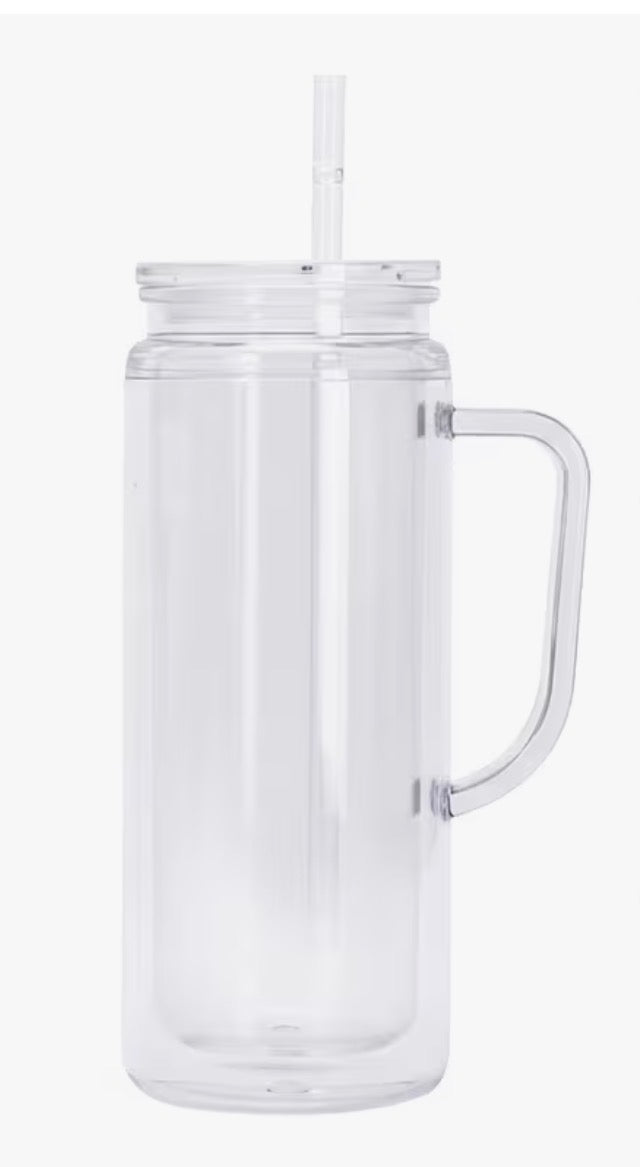 20 oz Snow globe tumbler with handle