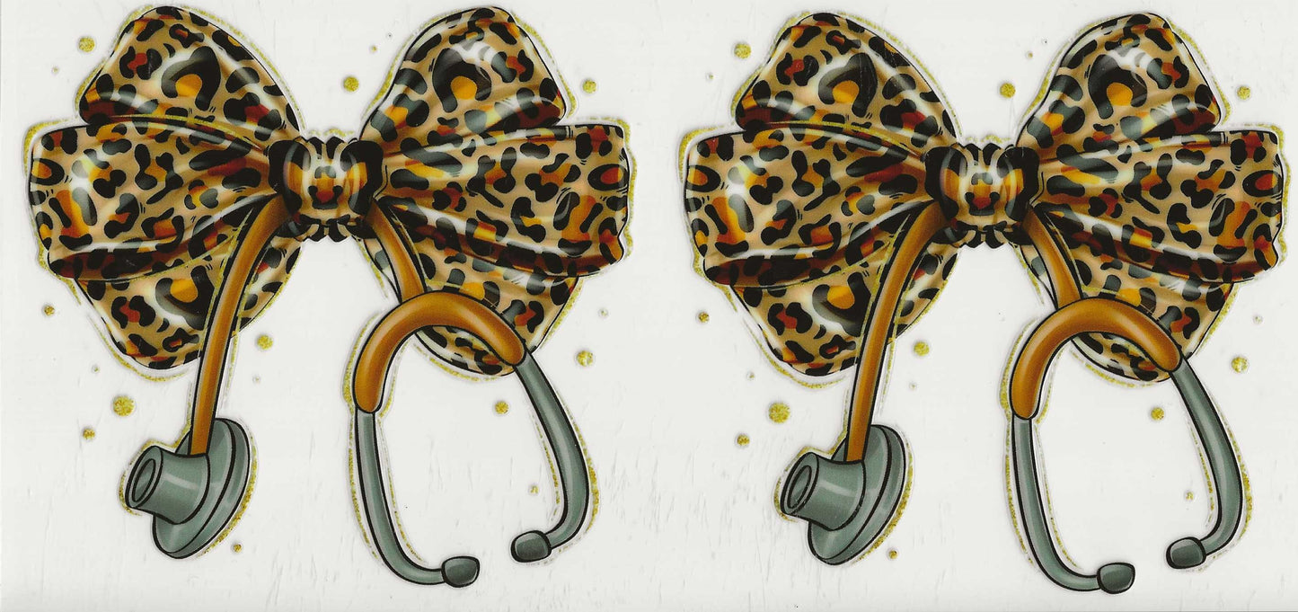 Occupation 46 - Nurse Leopard print bow (20)