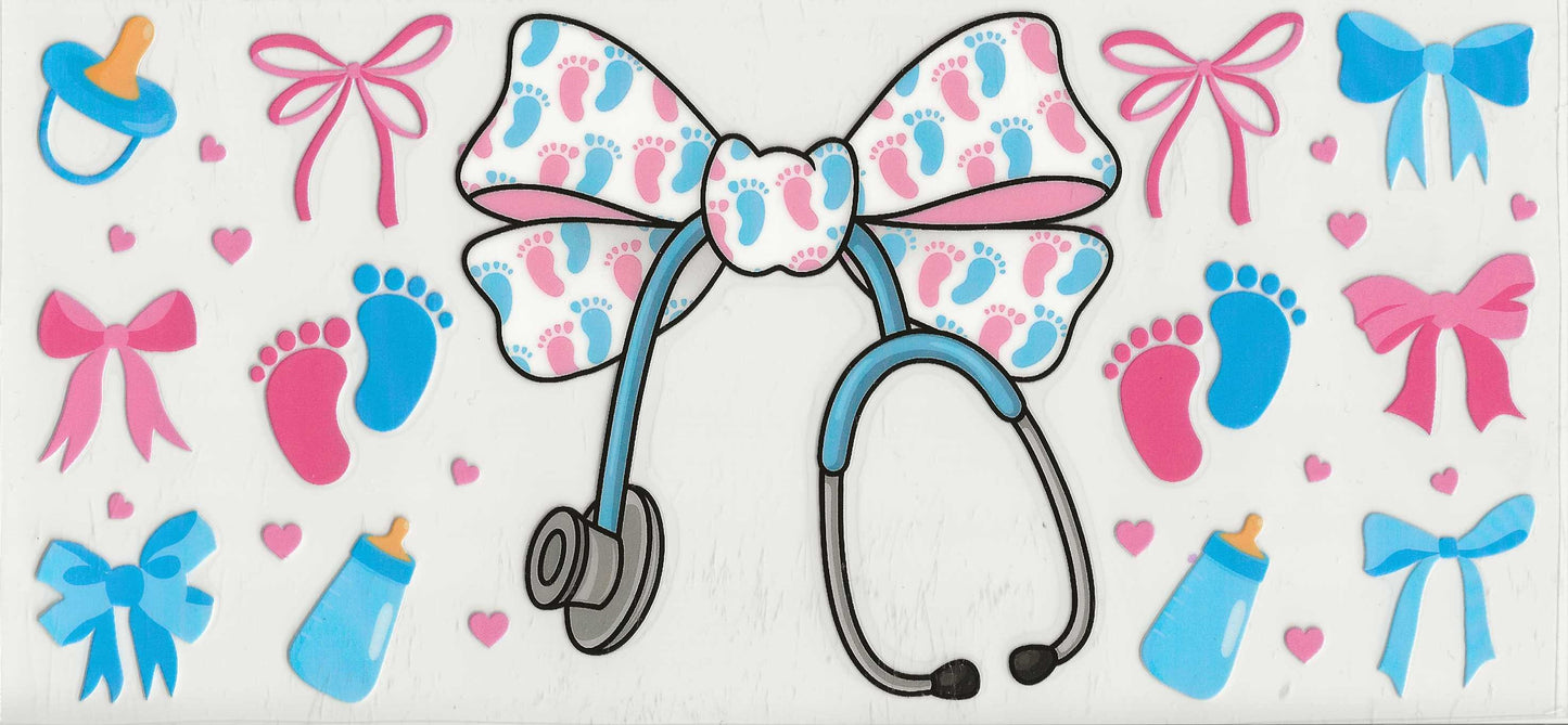 Occupation 46 - Nursery nurse baby feet on bow and blue stethoscope (27)