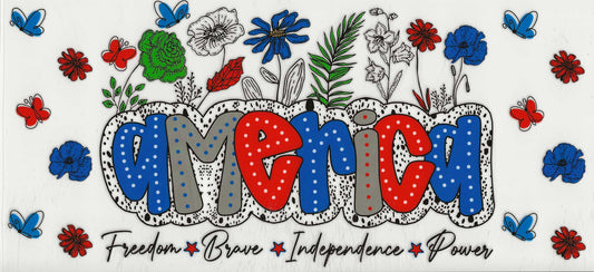 Patriotic 44 - America with flowers