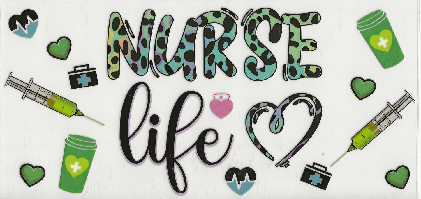 Occupation 46 - Nurse Life green with cheetah print (33)