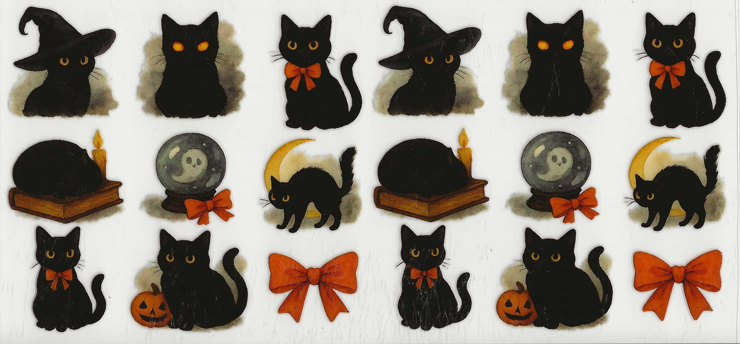 Halloween - (17) Black Cats, books, crystal ball