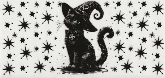 Halloween - (19) Black Cat wearing Witch hat