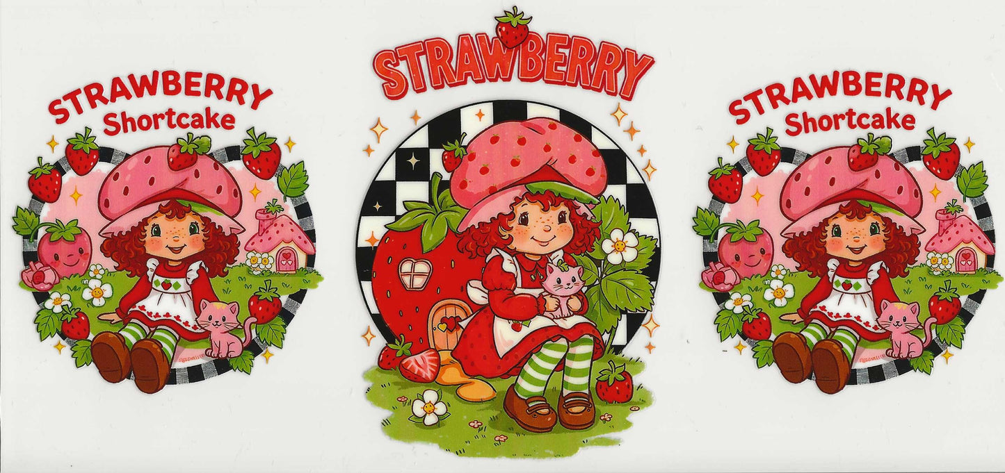 Strawberry Shortcake 08 - Black/White Checker in background