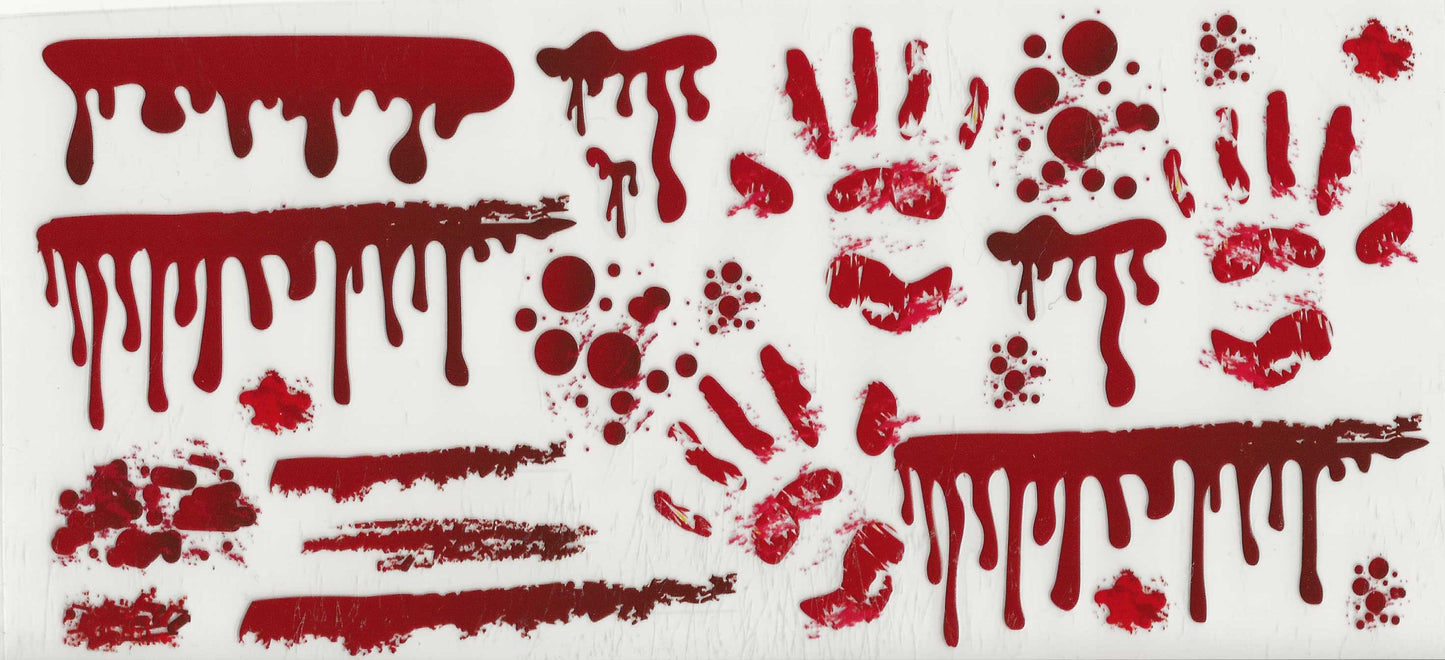 Horror blood splatter - (2) Splatter, handprints, and drip