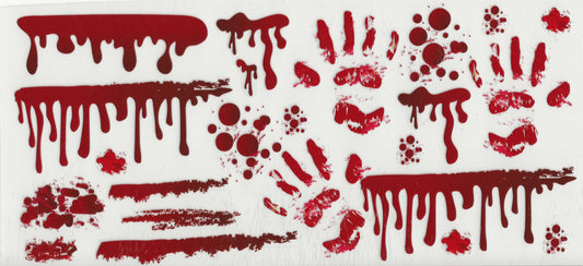 Horror blood splatter - (2) Splatter, handprints, and drip