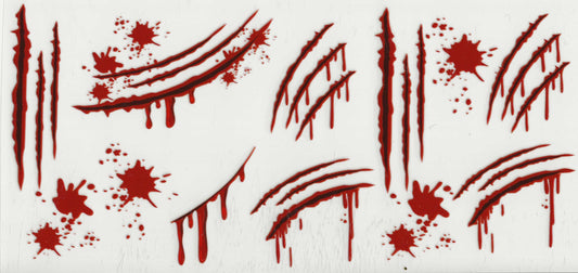 Horror blood splatter - (6) Claw marks and splatter