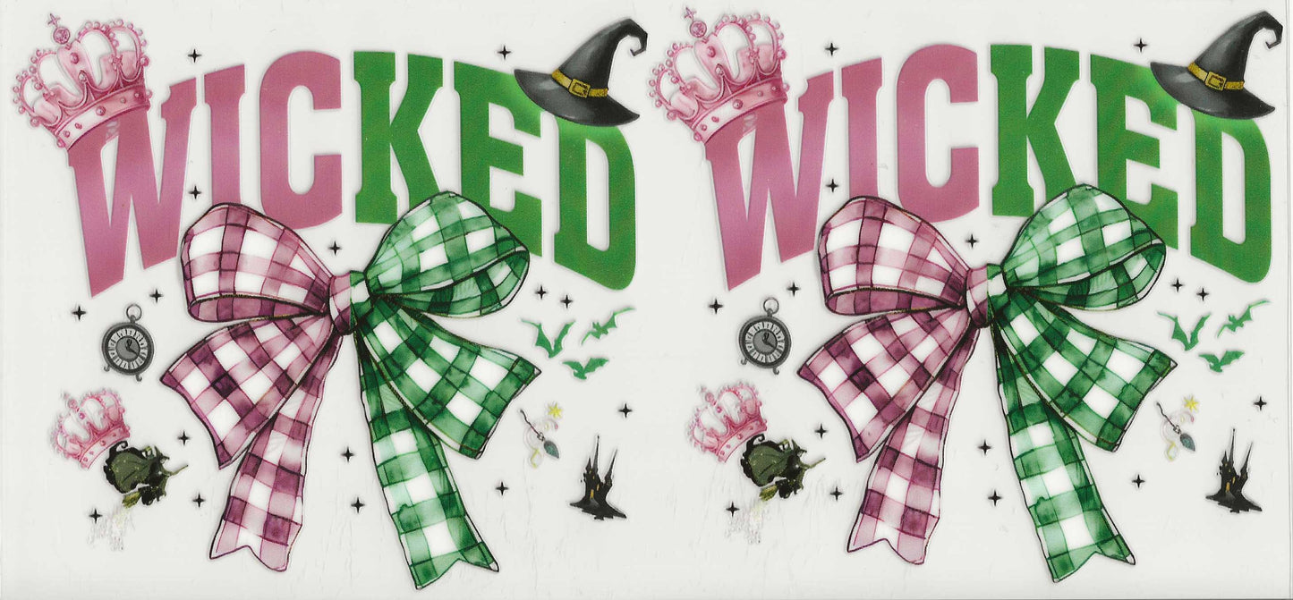 Wicked 08 - Wicked Large checkered pink and green bow