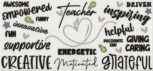 Occupation 53 - Teacher Affirmations with tan apple heart (22)