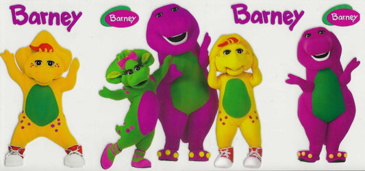 Barney 04 - Barney with Yellow friend on left and group in the middle