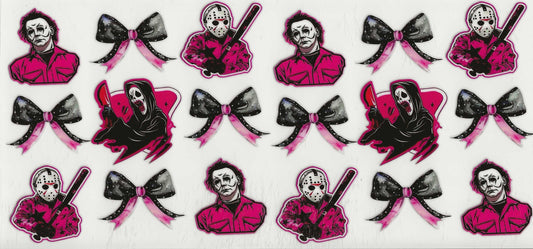 Horror - Horror Characters in pink with pink/black bows (14)