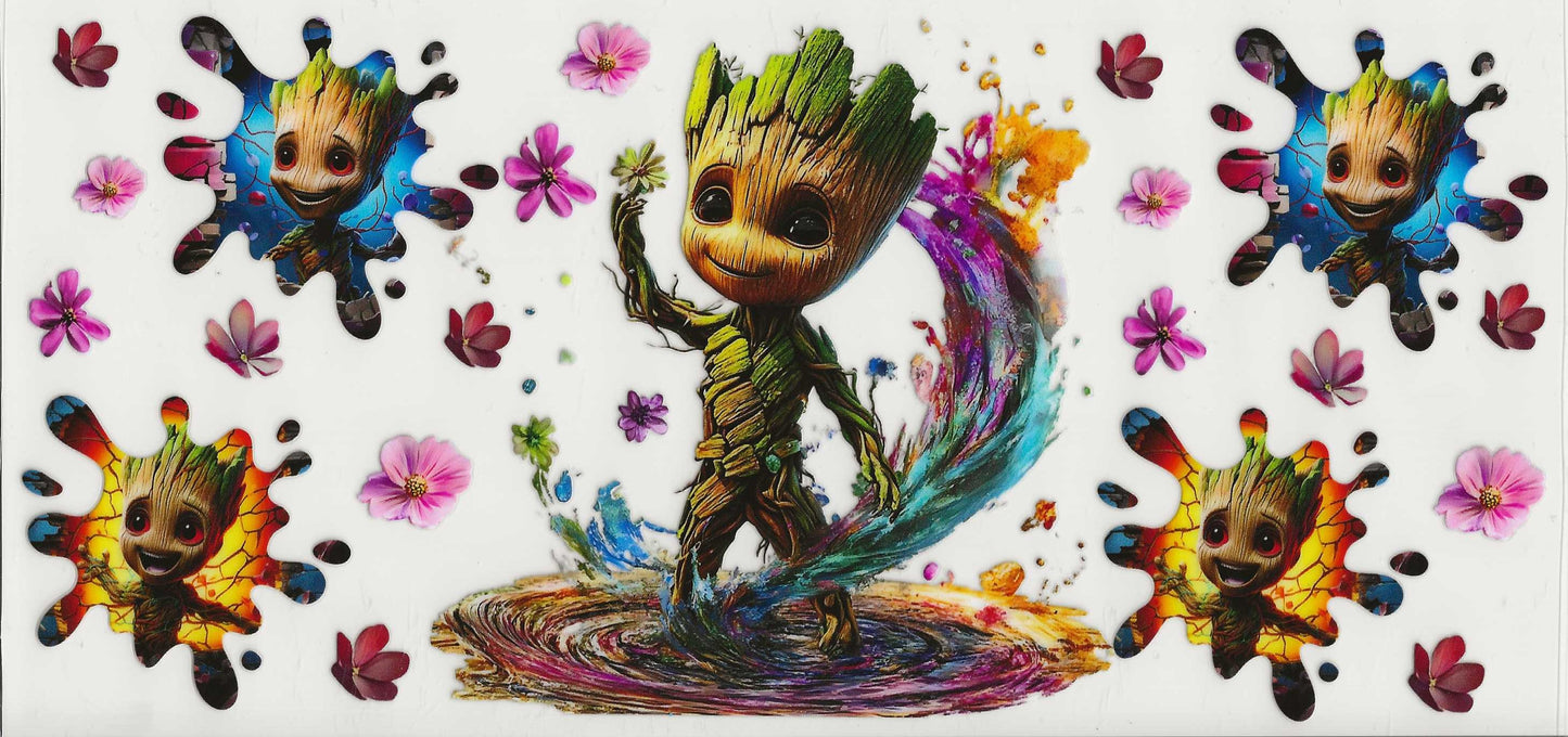Groot 08 - Groot with flowers and 4 small pictures of him