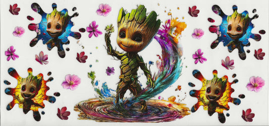 Groot 08 - Groot with flowers and 4 small pictures of him