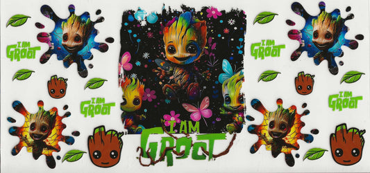 Groot 10 - I AM GROOT in square in middle of wrap
