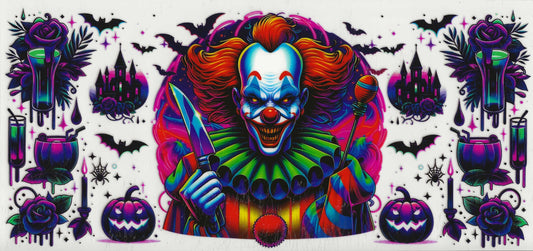 Horror - IT clown w/purple pumpkins (37)