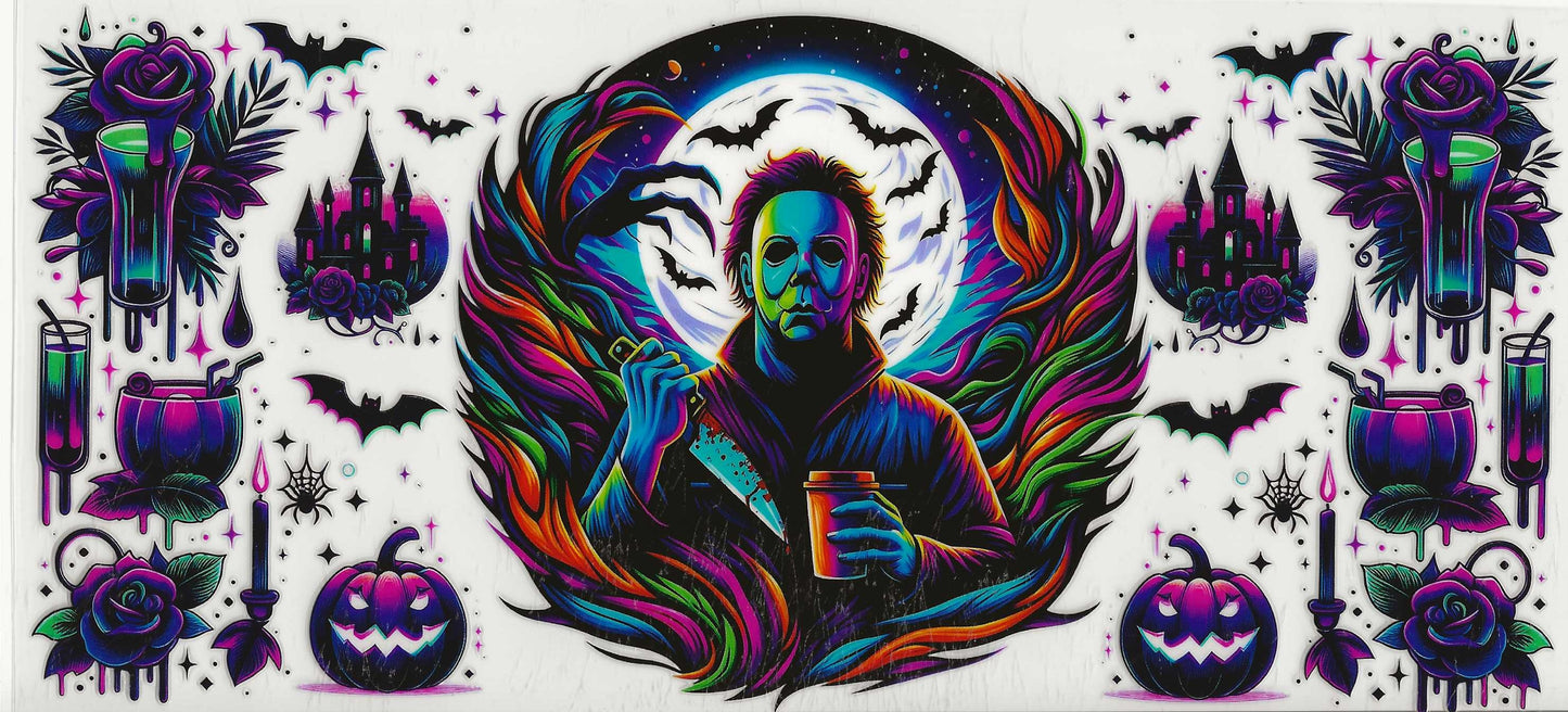 Horror - Micheal Myers w/colorful print and coffee cup in hand (40)