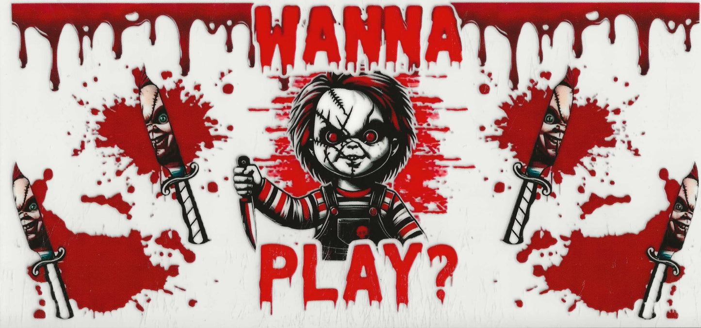 Horror - Chucky "Wanna Play?" w/red drip (43)