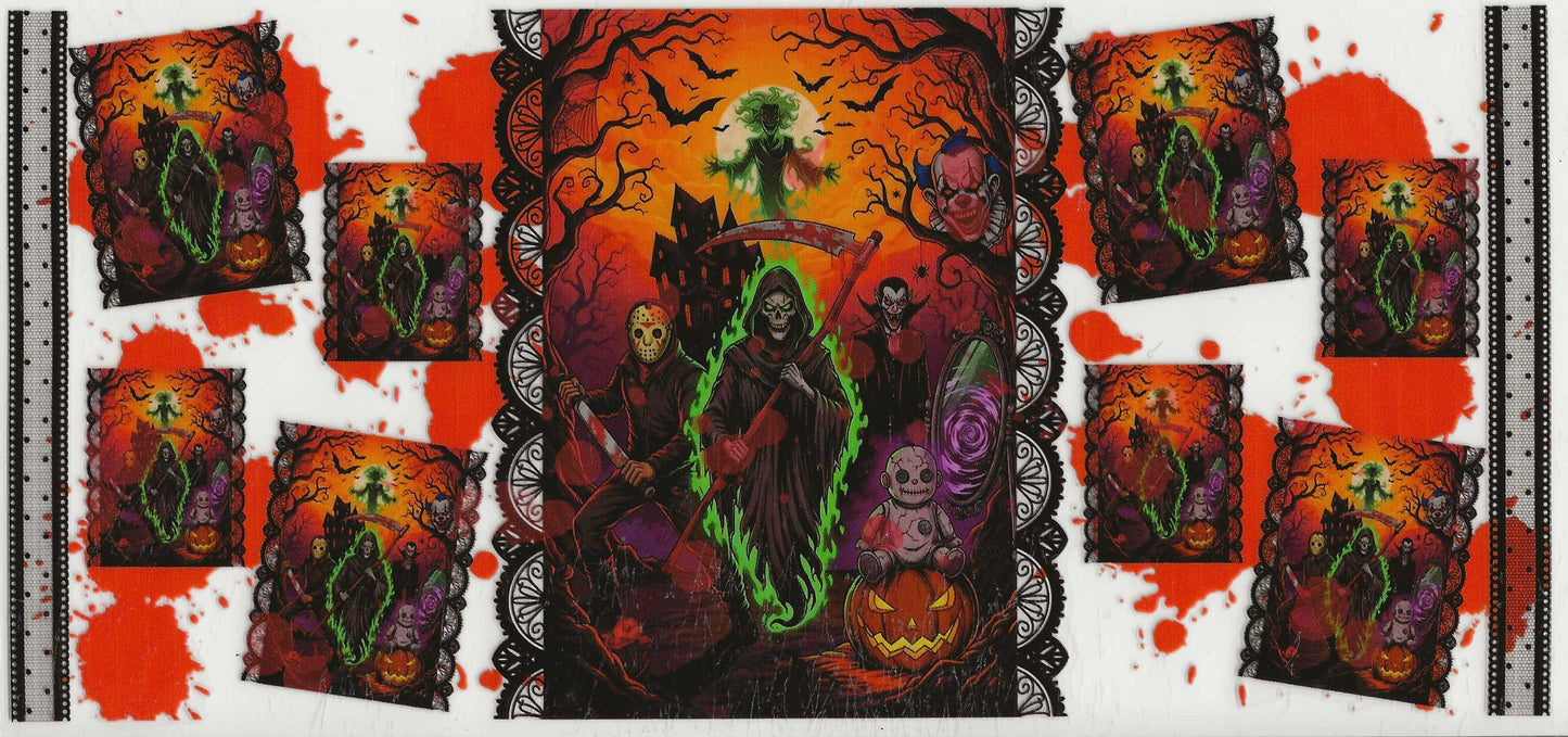 Horror - Dracula and horror characters w/lace on sides (50)