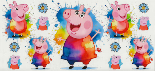 Peppa Pig 08 - Blue flowers with five pictures