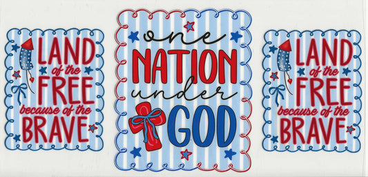 Patriotic 01 - One Nation Under God (blue stripes)