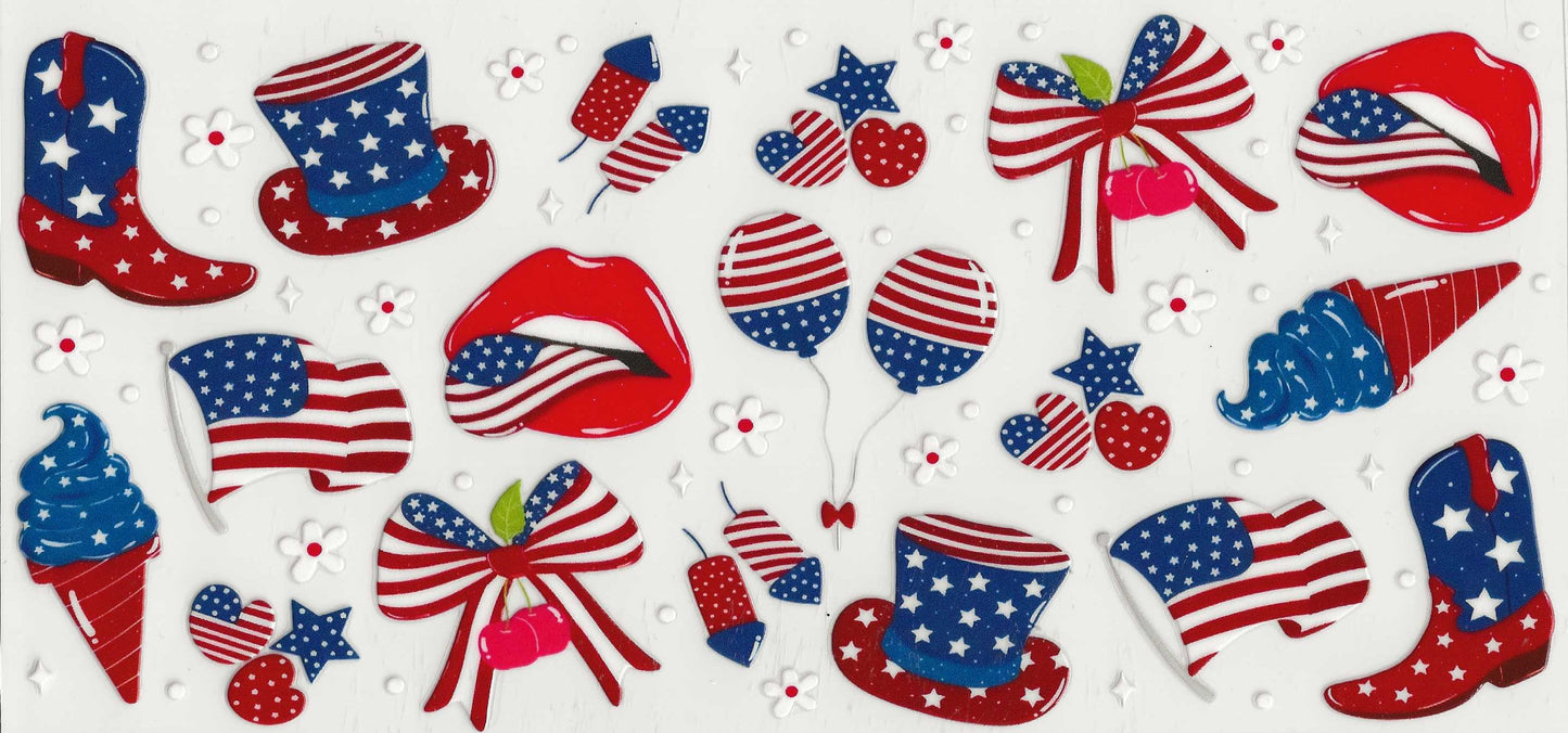 Patriotic 16 - Patriotic hat, boots, bows, balloons