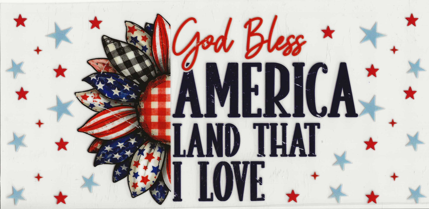 Patriotic 33 - God Bless America w/Patriotic sunflower