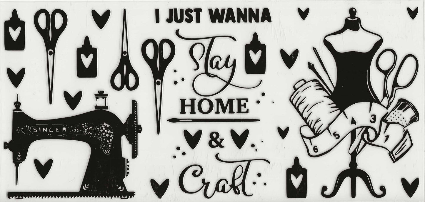 Occupation 13 - Sewing (5) I just wanna stay home (black print)
