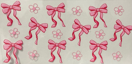 Pink bows with flowers - 076