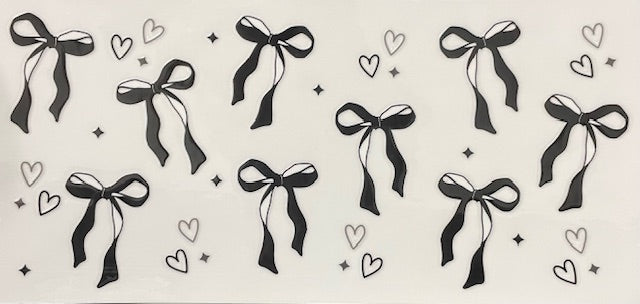 Black bows with hearts - 073