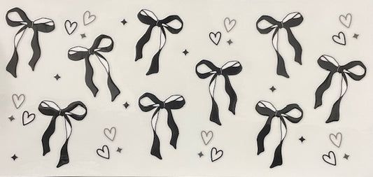 Black bows with hearts - 073