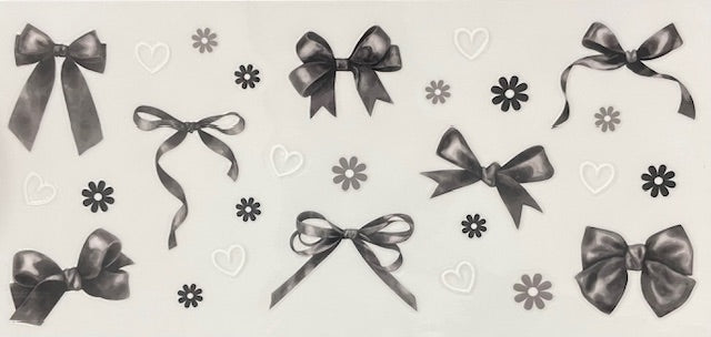 Black bows with flowers - 071