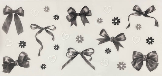 Black bows with flowers - 071