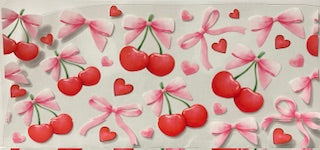 Cherries, bows, hearts (red/pink) - 062
