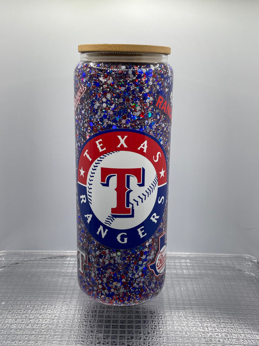 Texas Rangers Baseball 25oz Glass Tumbler