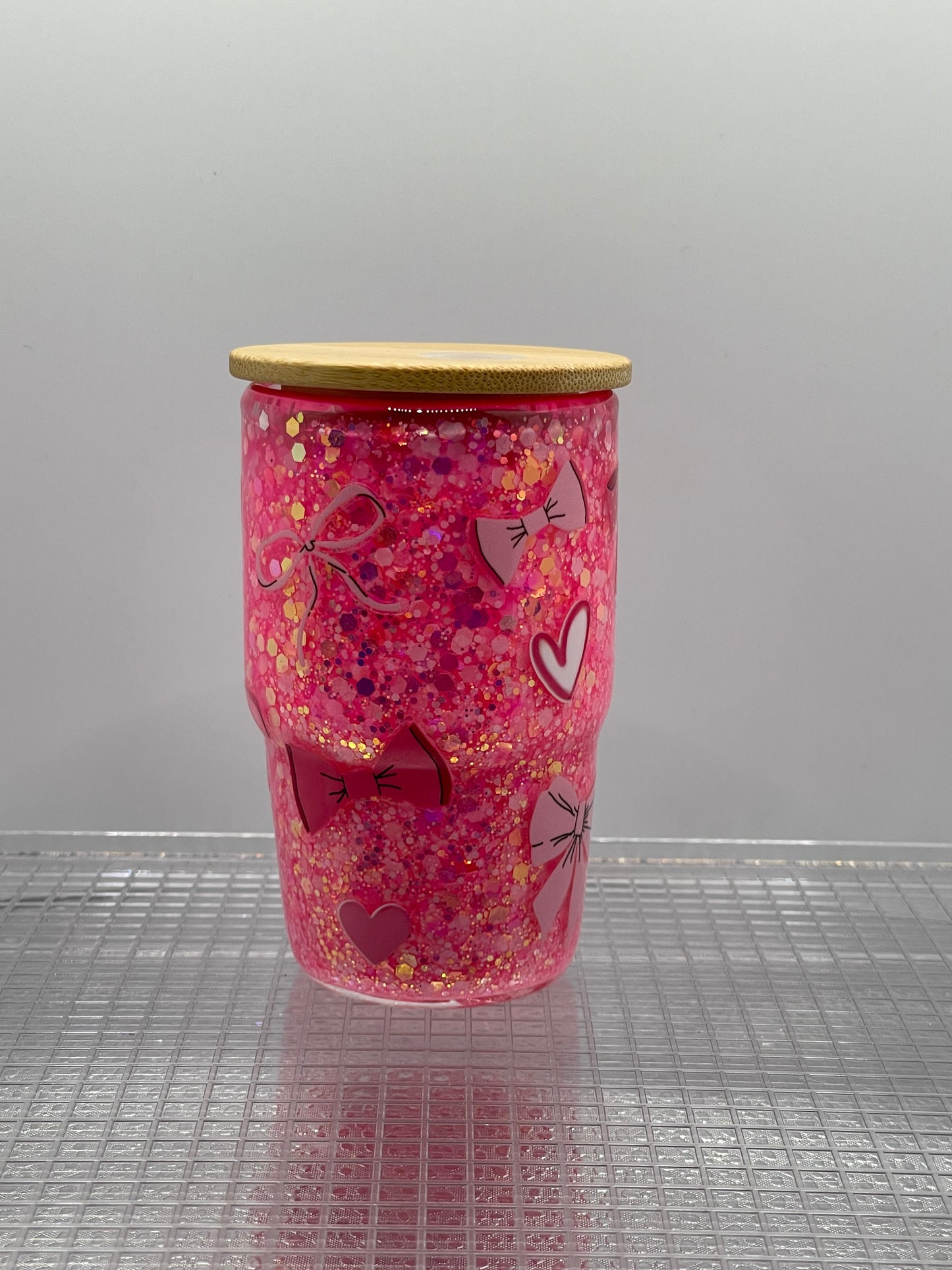 Pink bow 4oz shot glass