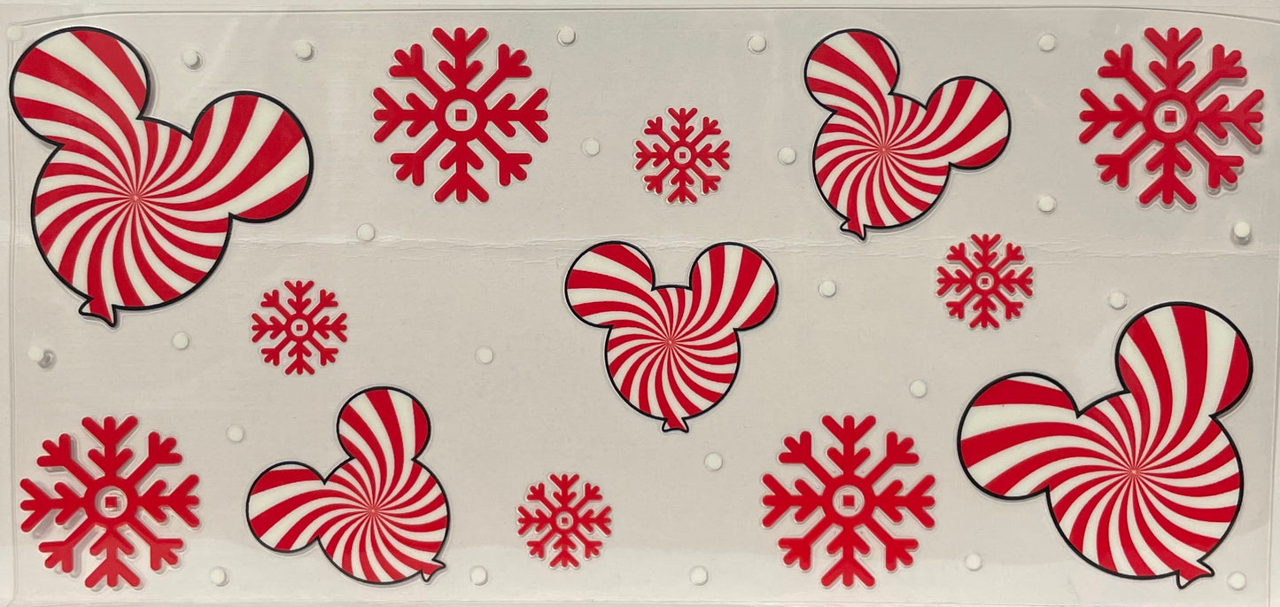 C19 - Mickey Swirl Face with Red Snowflakes