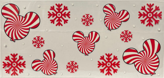 C19 - Mickey Swirl Face with Red Snowflakes