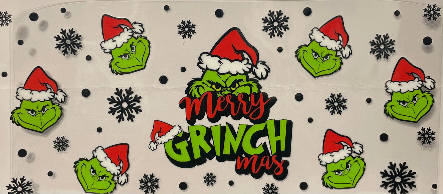 C23 - Merry Grinchmas (Grinch Faces) with Black Snowflakes